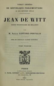 Cover of: Jean De Witt: grand pensionnire de Hollande