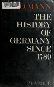Cover of: The history of Germany since 1789.
