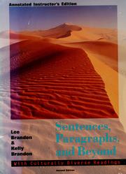 Cover of: Sentences, paragraphs, and beyond