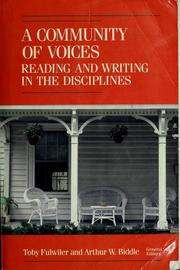 Cover of: A Community of voices: reading and writing in the disciplines