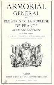 Cover of: Armorial général de la France  by Louis Pierre d' Hozier
