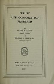 Cover of: Trust and corporation problems