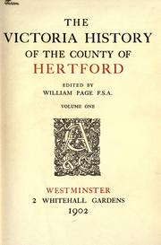 Cover of: The Victoria history of the County of Hertford