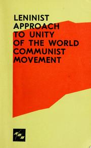 Cover of: Leninist approach to unity of the world communist movement by I︠U︡. P. Frant︠s︡ev