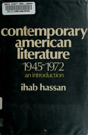 Cover of: Contemporary American literature, 1945-1972: an introduction