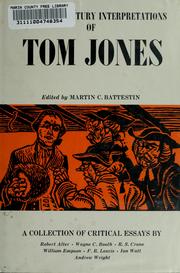 Cover of: Twentieth century interpretations of Tom Jones by Martin C. Battestin