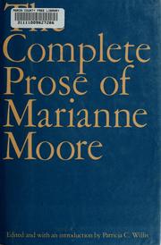 Cover of: The complete prose of Marianne Moore