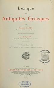 Cover of: Lexique des antiquités grecques