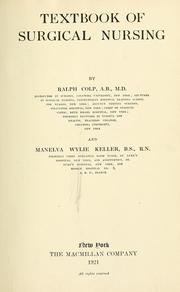 Cover of: Textbook of surgical nursing by Ralph Colp