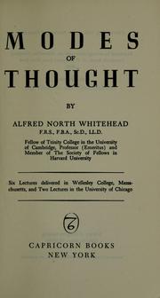 Cover of: Modes of thought by Alfred North Whitehead
