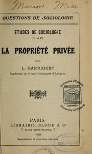 Cover of: La propriété privée