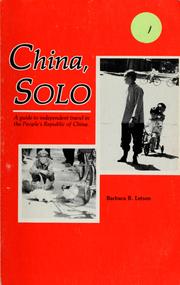 Cover of: China, solo by Barbara B. Letson