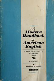 Cover of: A modern handbook of American English by Randolph Hoyt Hudson