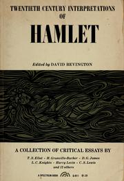 Cover of: Twentieth century interpretations of Hamlet by David M. Bevington