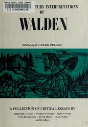Cover of: Twentieth century interpretations of Walden: a collection of critical essays