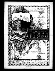 Cover of: Dinner, bill of fare: Walker House, Toronto, David Walker, proprietor