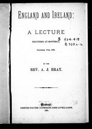 Cover of: England and Ireland: a lecture delivered at Montreal, December 17th, 1880