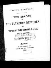 Cover of: The errors of the Plymouth Brethren
