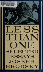 Cover of: Less than one: selected essays