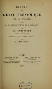 Cover of: Etudes sur l'état économique de la France pendant la première partie du Moyen âge by Lamprecht, Karl Gotthard