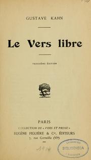 Cover of: Le vers libre by Gustave Kahn