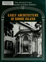 Cover of: Early architecture of Rhode Island