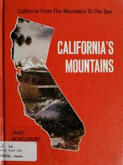 Cover of: California's mountains