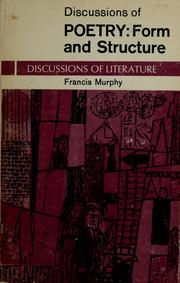 Cover of: Discussions of poetry: form and structure.