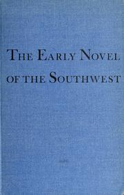 Cover of: The early novel of the Southwest.