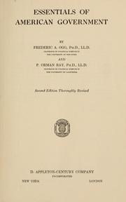 Cover of: Essentials of American government by Frederic Austin Ogg