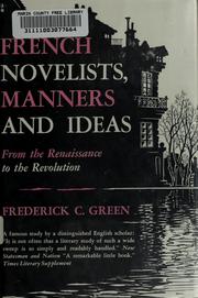 Cover of: French novelists, manners and ideas, from the Renaissance to the Revolution