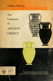 Cover of: The literature of ancient Greece. by Gilbert Murray