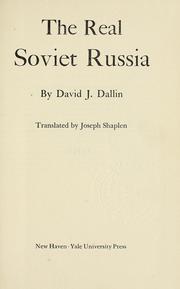 Cover of: The real soviet Russia
