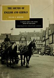 Cover of: The sounds of English and German. by William Gamwell Moulton, William G. Moulton