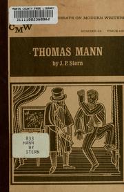Cover of: Thomas Mann by J. P. Stern