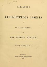 Cover of: Catalogue of lepidopterous insects in the collection of the British Museum