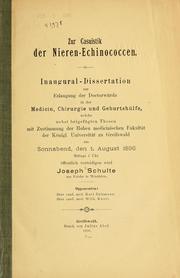 Cover of: Zur Casuistik der Nieren-Echinococcen