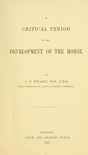 Cover of: A critical period in the development of the horse