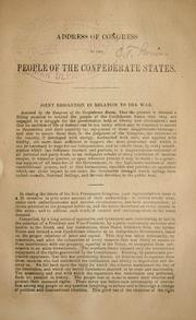 Address of Congress to the people of the Confederate States by Confederate States of America. Congress