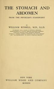 Cover of: The stomach and abdomen from the physician's standpoint