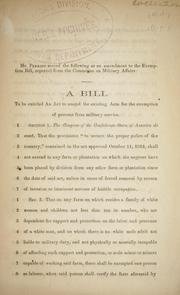 Cover of: A bill to be entitled An act to amend the existing acts for the exemption of persons from military service.