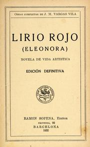 Cover of: Lirio Rojo by José María Vargas Vila