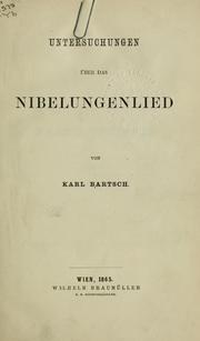 Cover of: Untersuchungen über das Nibelungenlied