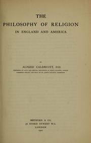 Cover of: The philosophy of religion in England and America