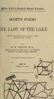 Cover of: Scott's Poems, The Lady of the Lake part III cantos V & VI/ with introduction, notes, and glossarial index