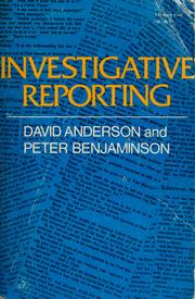 Cover of: Investigative reporting by Anderson, David