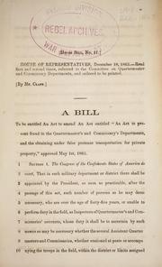 Cover of: A bill to be entitled  An act to amend an act entitled "An act to provide for the funding and further issue of Treasury notes," approved March 23, 1863.
