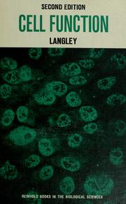 Cover of: Cell function by L. L. Langley