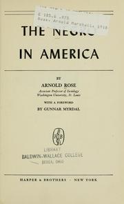 Cover of: The Negro in America