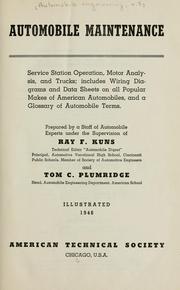 Cover of: Automobile maintenance by Ray F. Kuns